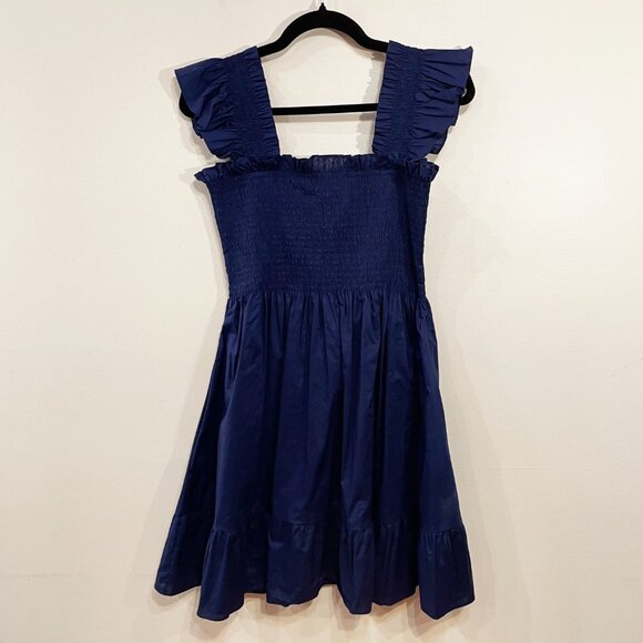 New Hill House Elizabeth 100% Cotton Mini Nap Dress Navy Large - Picture 3 of 7